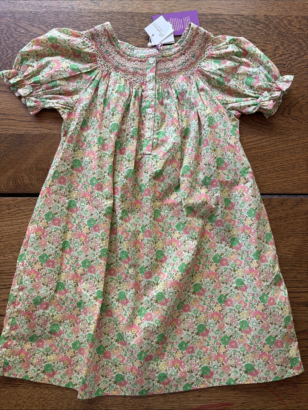 Bonpoint Girls Jarah Smocked Rose Pale Liberty Art Floral Dress Doen Style